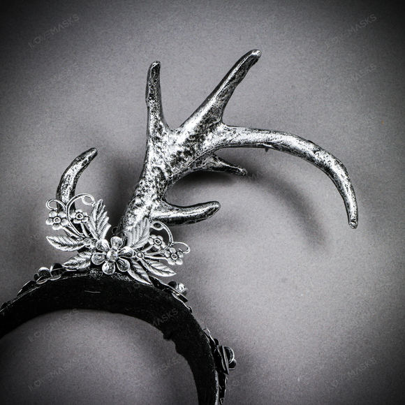 Antelope Devil Animal Deer Horn Headband - Silver - Picture 10 of 10